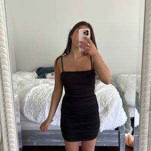 Amazon black ruched dress